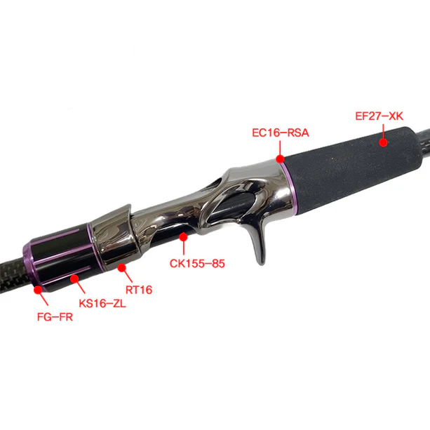 Bait Casting Reel Seats (RFBB16-GM) - PVD Plated High Gloss Gunmetal, Body only - Image 6